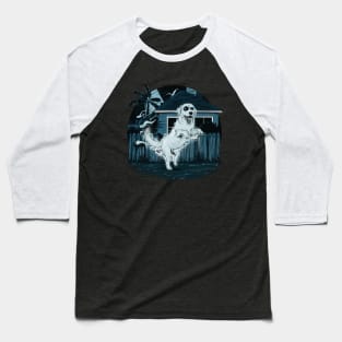 Scary Ghost Dog Night Horror Halloween Concept Baseball T-Shirt